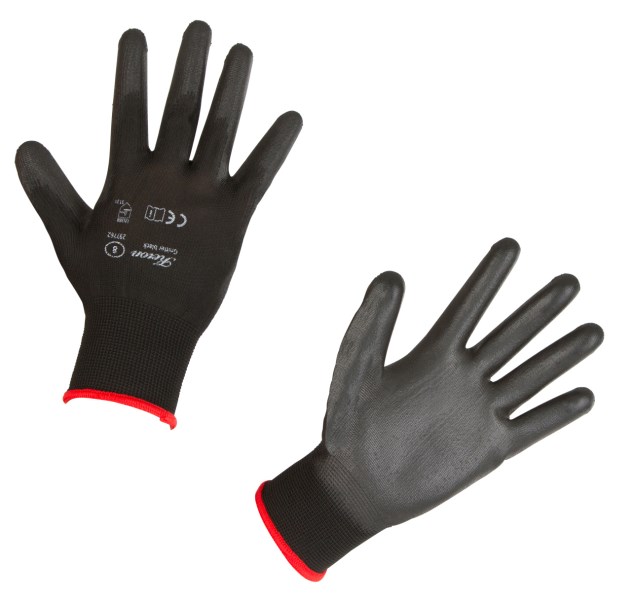 PU-Handschuh Gnitter black Feinstrickhandschuh, Größe 8
