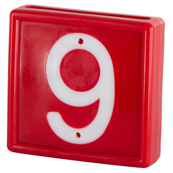 Nummernblock, 1-stell., rot m. weißen Nummern Nr.6/9